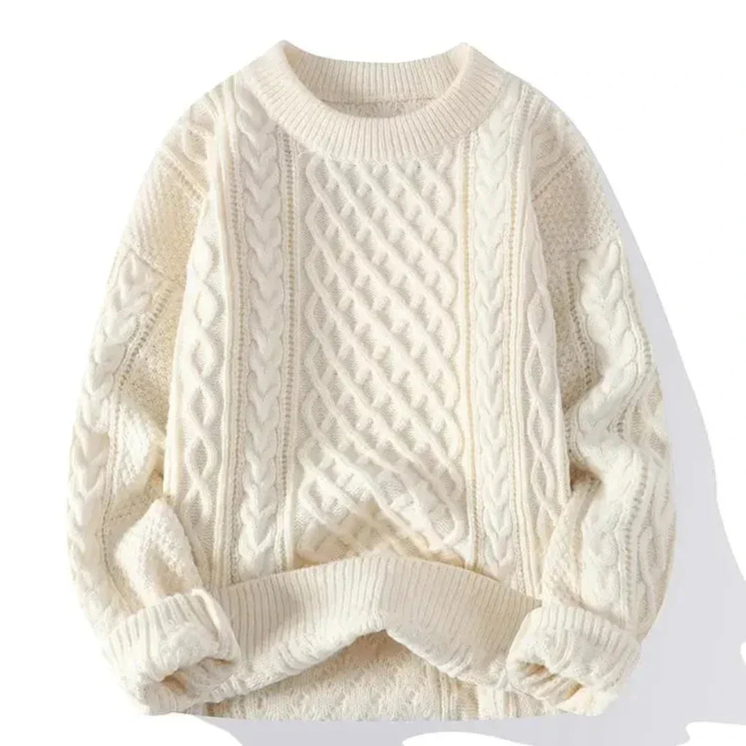 Strickpullover | Oversized | Zopfmuster | Pullover | Herrenpullover-Beige-S-Chaps Herrenmode