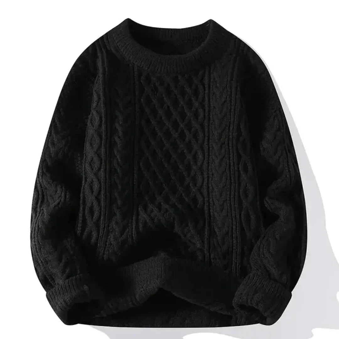 Großer Strickpullover Herren Oversized Zopf Muster - BerlinGlamour