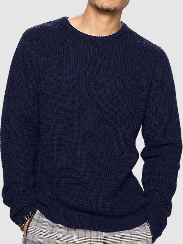 Strickpullover – Pullover für Männer mit lockerer Passform-Dunkelblau-S-Chaps Herrenmode