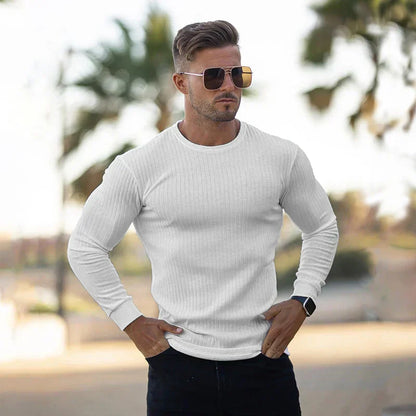 Strickpullover – Rippstrick – Langarm – Slim Fit – Herrenpullover-Chaps Herrenmode