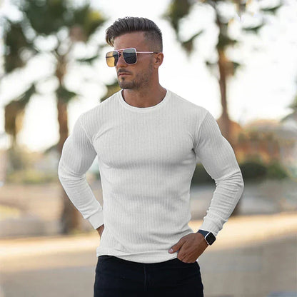 Herren Strickpullover Langarm Slim Fit Rippstrick - BerlinGlamour