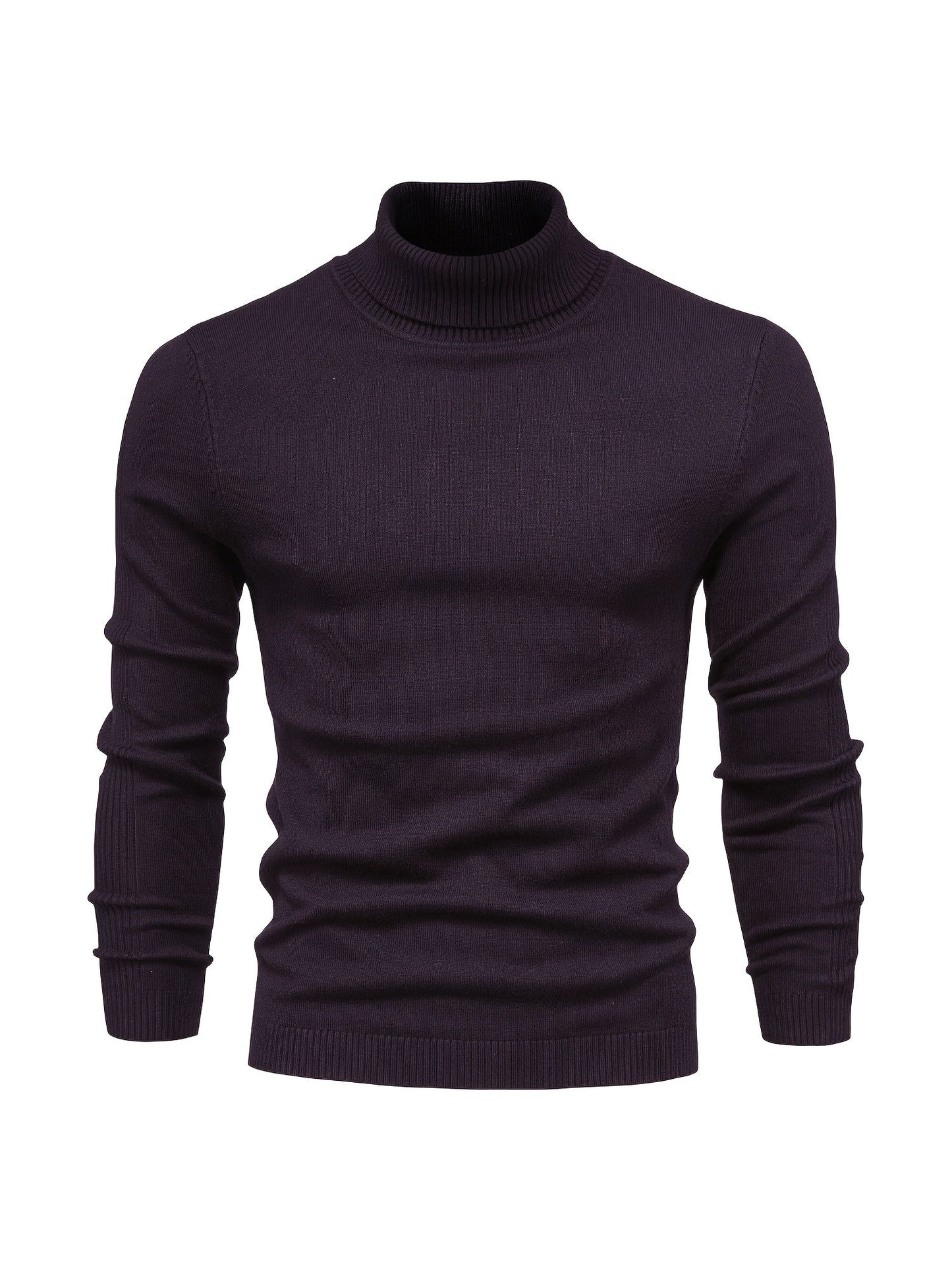 Strickpullover | Schmale Passform | Langärmlig | Rollkragen | Herrenbekleidung-Schwarz-Rot-S-Chaps Herrenmode
