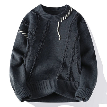 Herren Strickpullover Grobstrick Rundhalsausschnitt Winter - BerlinGlamour