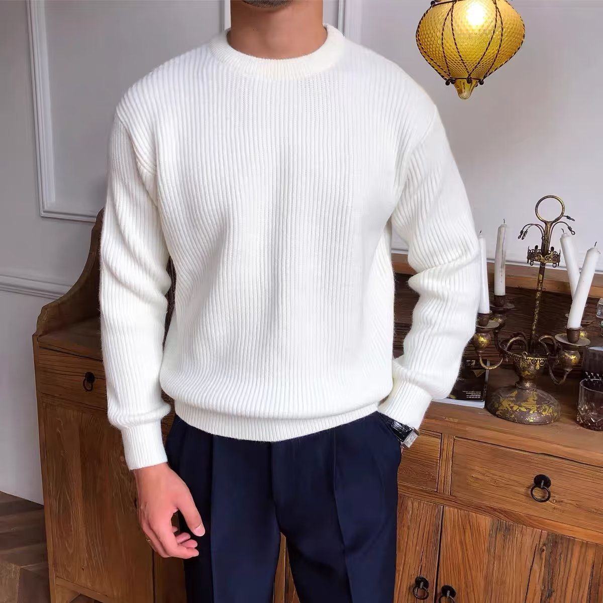 Herren Strickpullover Warm Rippstrick - BerlinGlamour