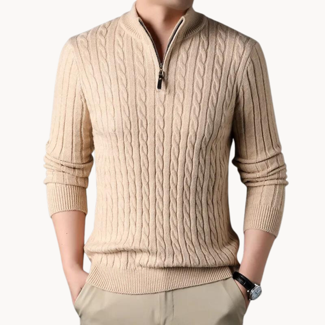 Strickpullover – Kurzer Reißverschluss am Hals und schnelle Luftstromkontrolle 0