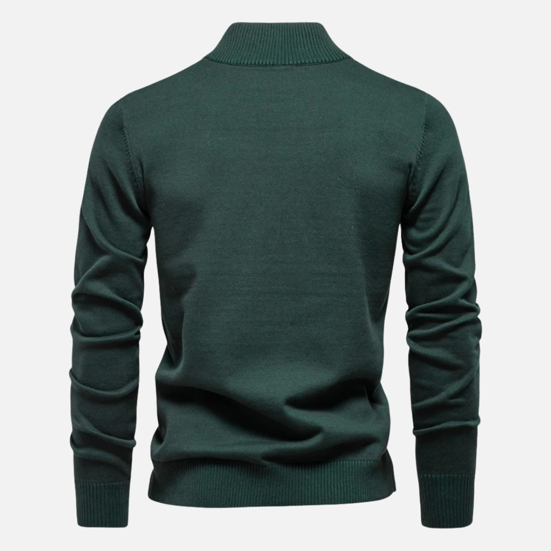 Strickpullover – Viertelreißverschluss am Hals und glatte Lagenpassform 2