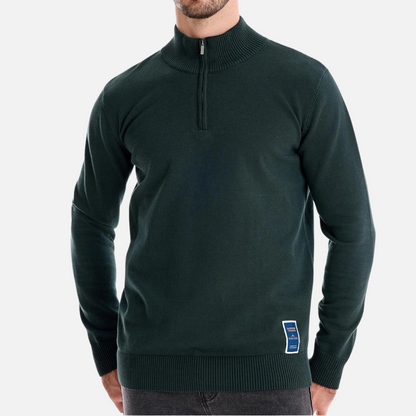 Strickpullover – Viertelreißverschluss am Hals und glatte Lagenpassform 5