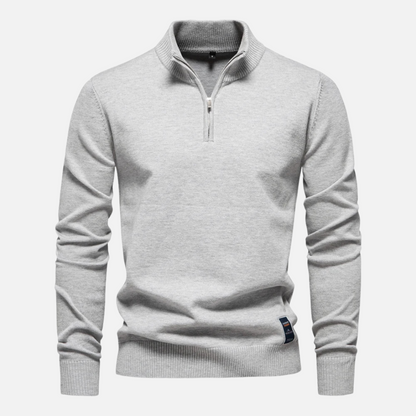 Strickpullover – Viertelreißverschluss am Hals und glatte Lagenpassform 9