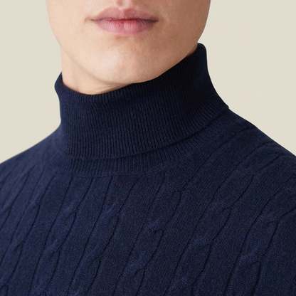 Strickpullover – Zopfmuster und Halsschutz aus Polyestermischung 2