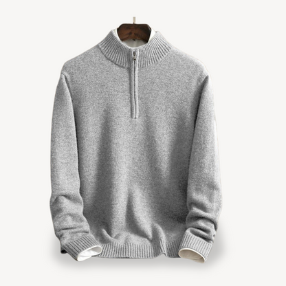 Strickpullover mit Viertelreißverschluss und hohem Kragen für Herren | Loravelle 5