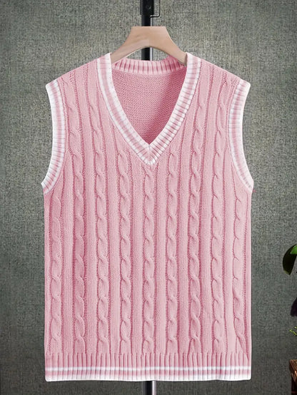Strickweste | Zopfstrick | Pullover | Pulloverweste | Herrenweste-Chaps Herrenmode