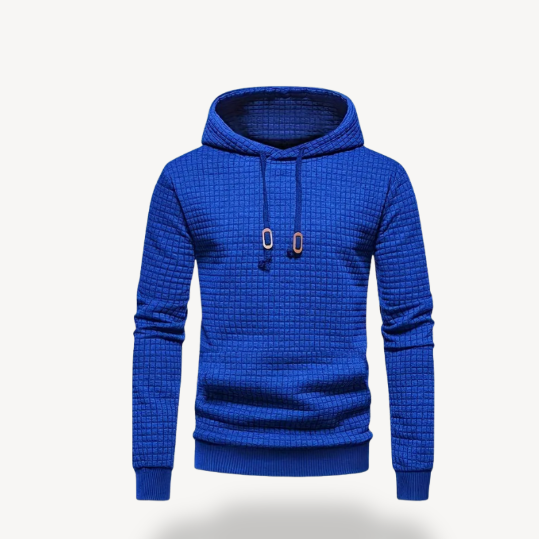 Strukturierter Herren-Hoodie aus Polyesterstrick | Loravelle 2