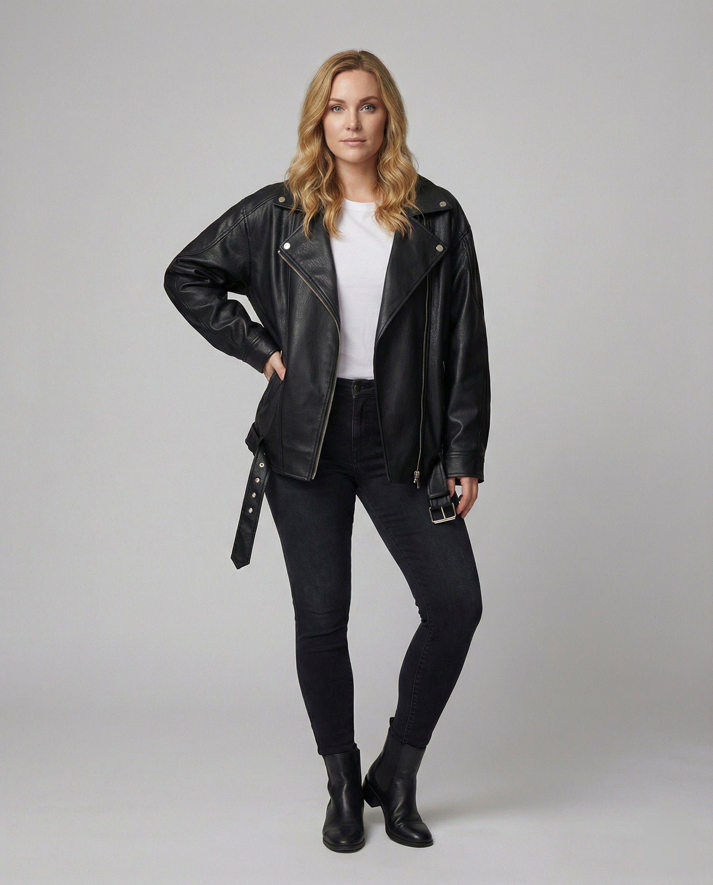 Damenjacke Plus Size Braun Asymmetrisch Modern