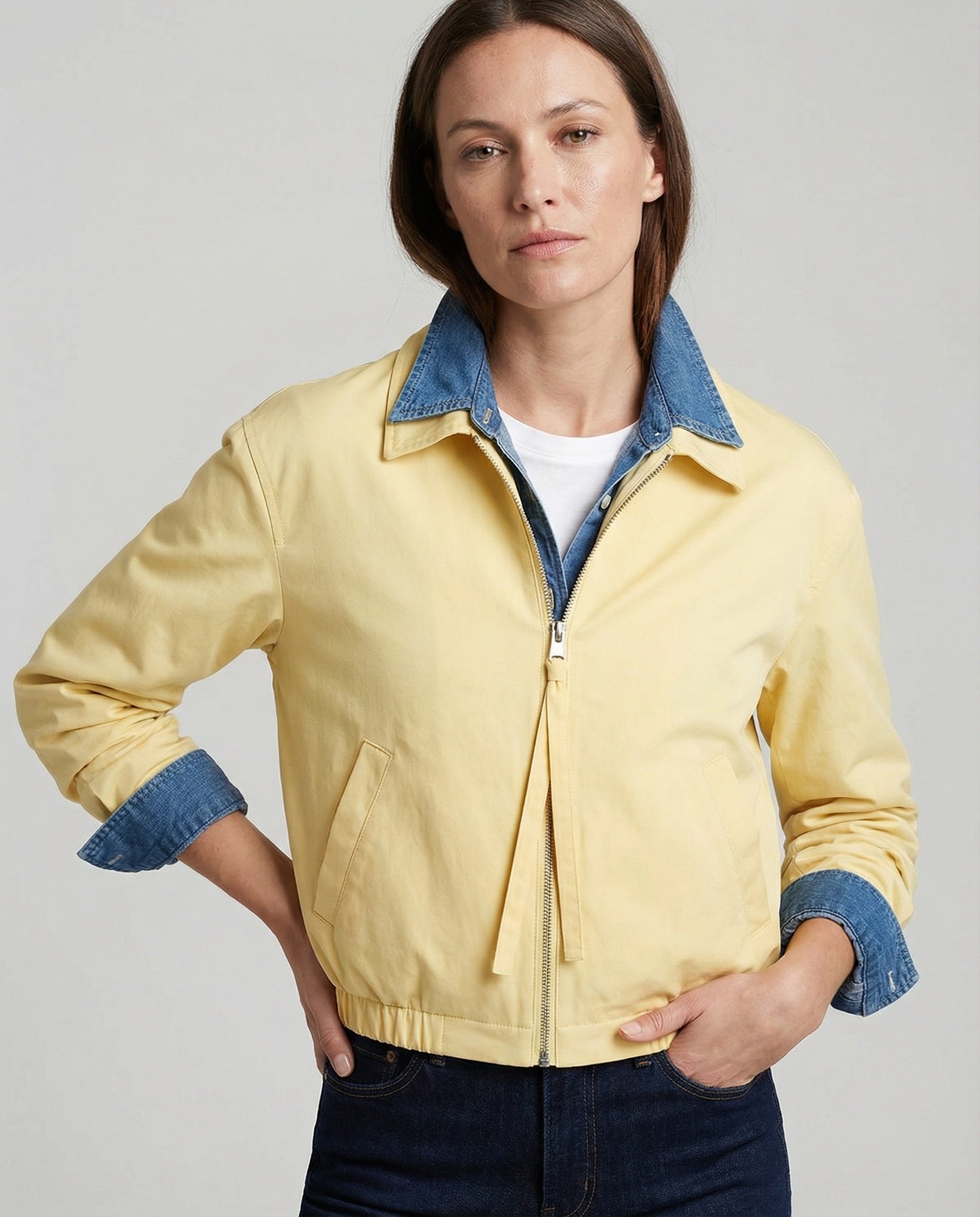 Lederjacke Damen Kurz Patchwork Reverskragen Modern - BerlinGlamour