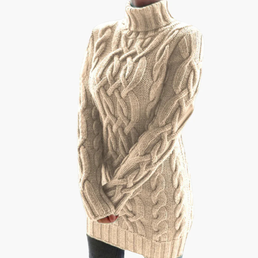 Stylischer Damen Rippen Rollkragenpullover 0
