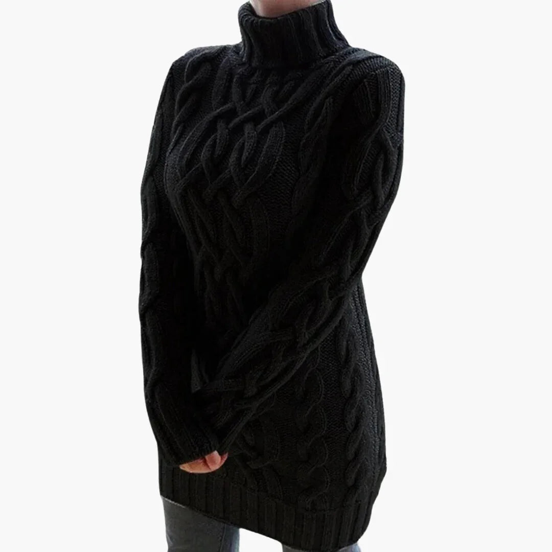 Stylischer Damen Rippen Rollkragenpullover 1