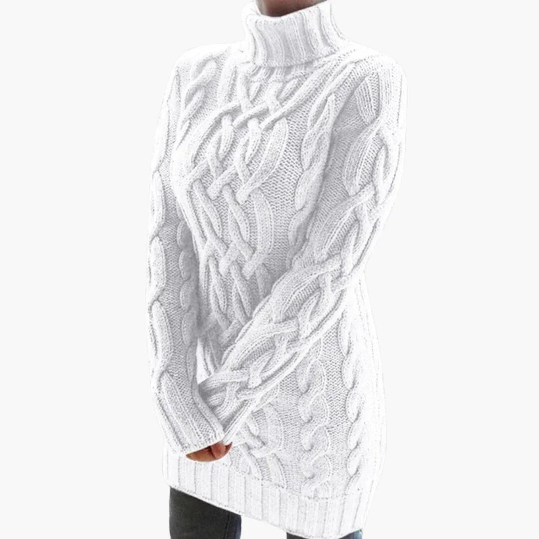 Stylischer Damen Rippen Rollkragenpullover 2