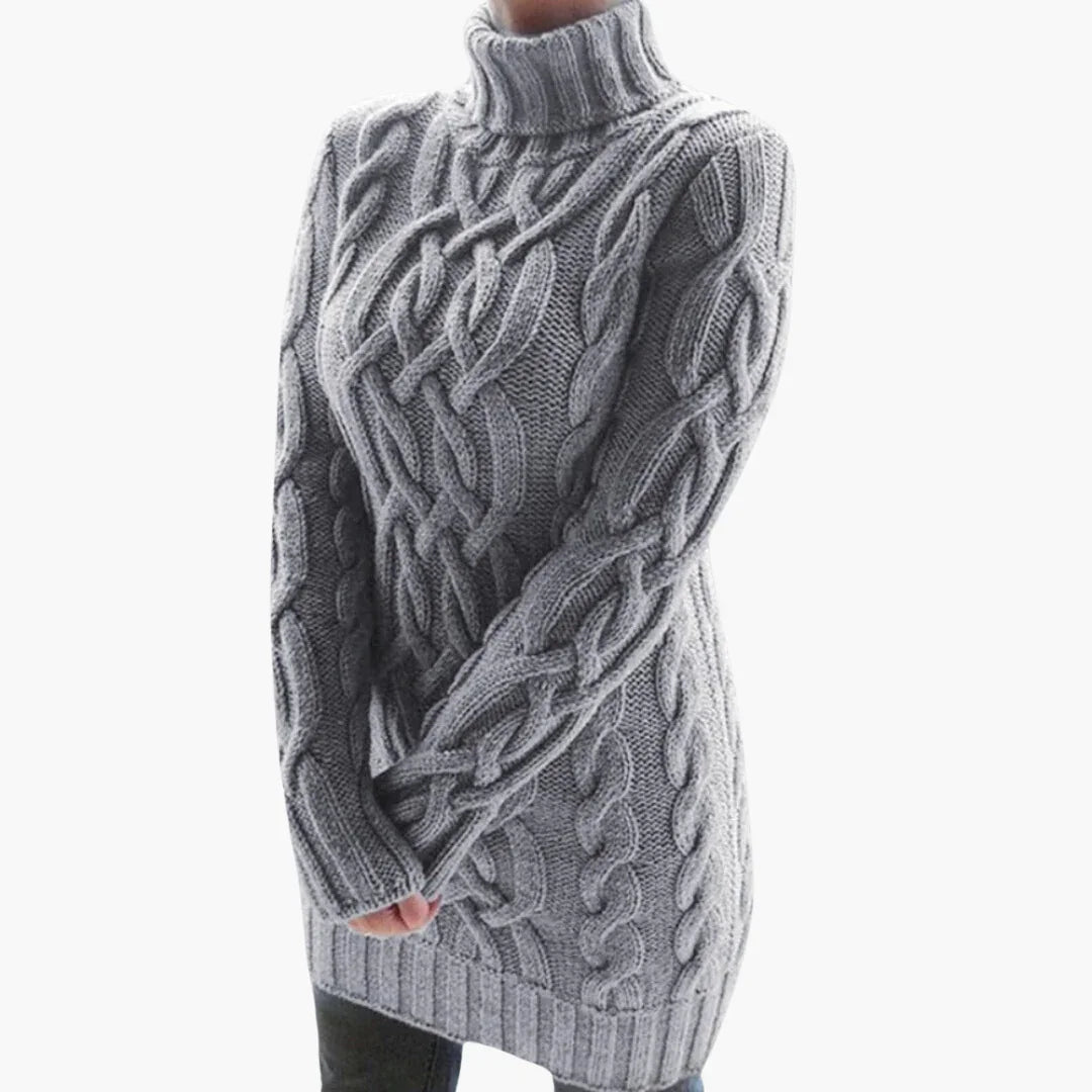 Stylischer Damen Rippen Rollkragenpullover 3