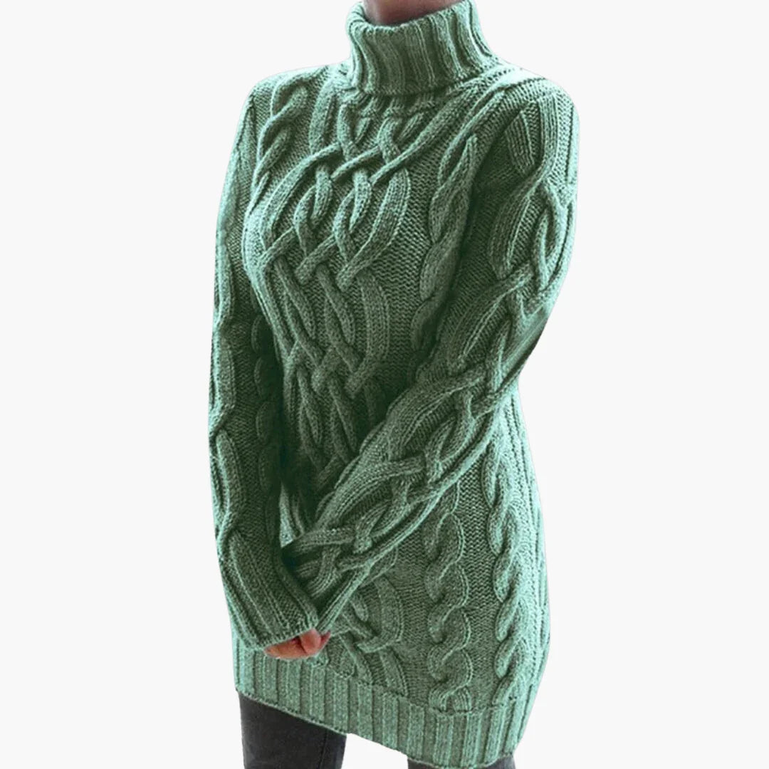 Stylischer Damen Rippen Rollkragenpullover 4