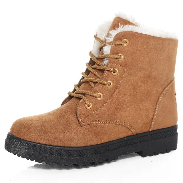 Damen Stiefeletten Warm Gefüttert Winterstiefel