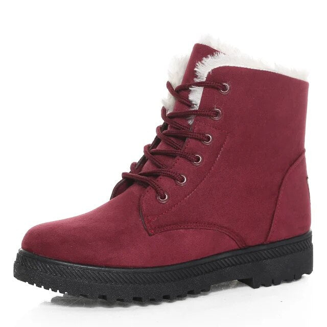 Damen Stiefeletten Warm Gefüttert Winterstiefel