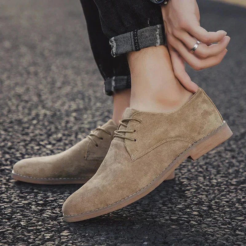 Herren Schnürschuhe Minimalistisch Frühling Schwarz