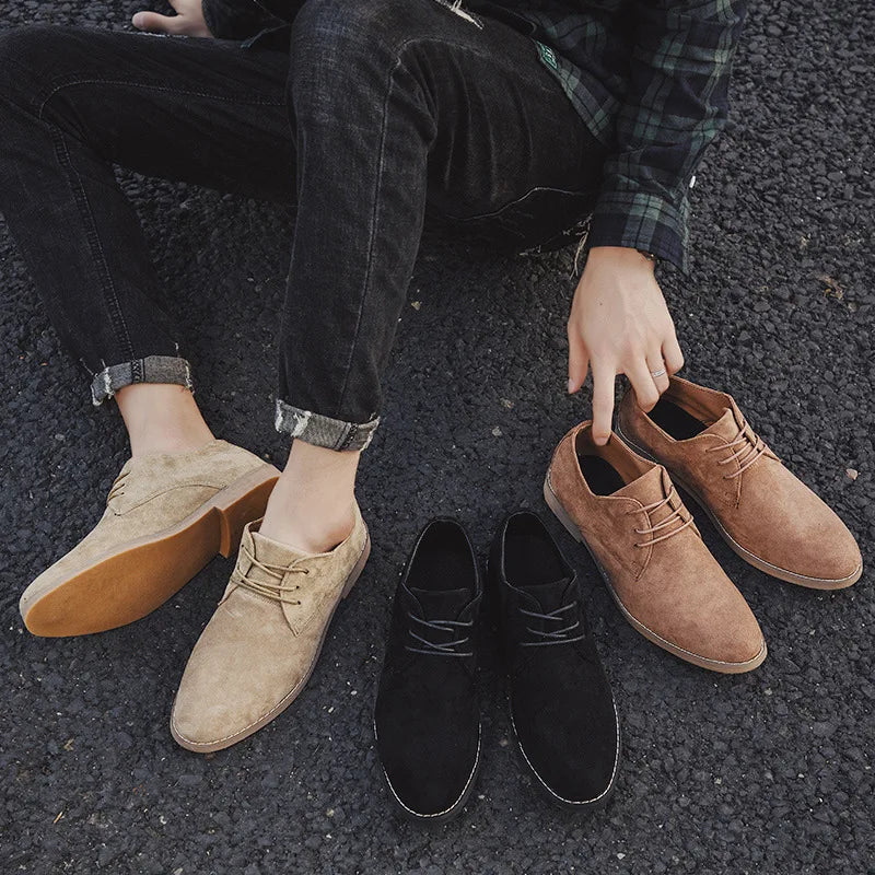 Herren Schnürschuhe Minimalistisch Frühling Schwarz