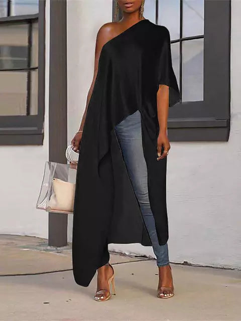 Sommerbluse Damen Sexy Offene Schulter Kleid