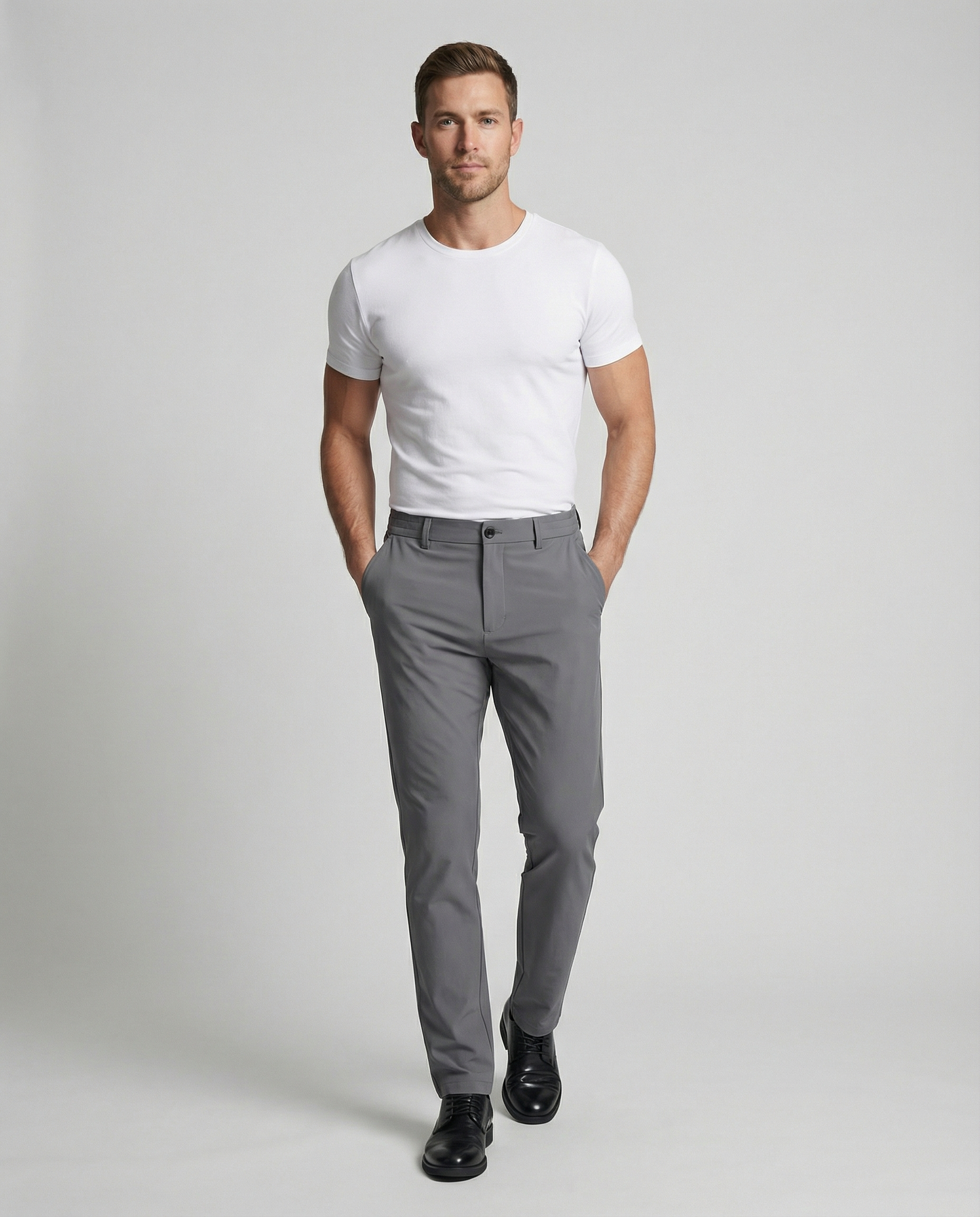 Herren Hose Elegant Slim Fit Schwarz