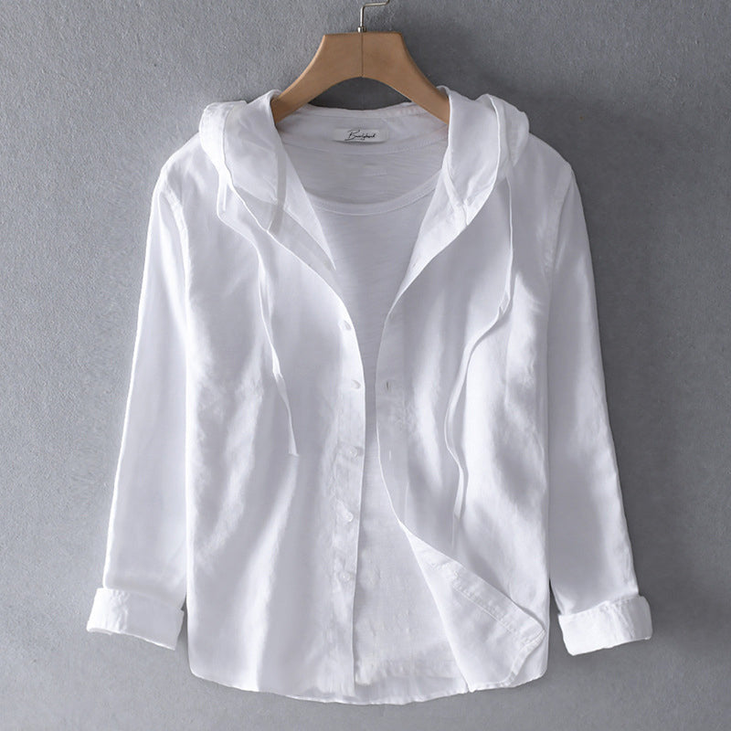 Herren Leinenbluse Atmungsaktiv Bequem Sommer