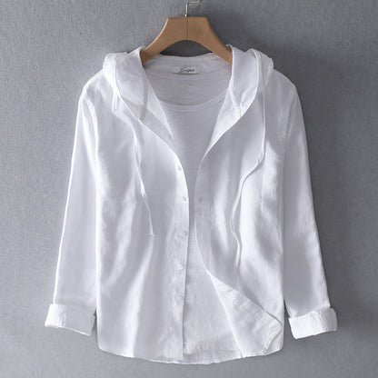 Herren Leinenbluse Atmungsaktiv Bequem Sommer