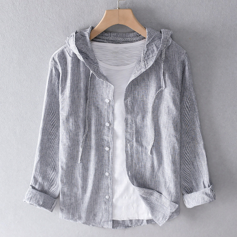 Herren Leinenbluse Atmungsaktiv Bequem Sommer