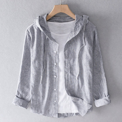 Herren Leinenbluse Atmungsaktiv Bequem Sommer