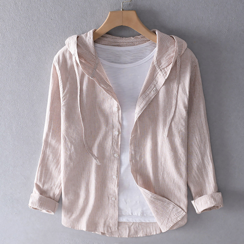 Herren Leinenbluse Atmungsaktiv Bequem Sommer