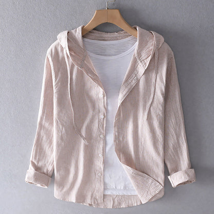 Herren Leinenbluse Atmungsaktiv Bequem Sommer