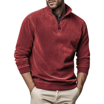 Sweatshirt mit Viertelreißverschluss - Herren lässiger Half-Zip Pullover-Chaps Herrenmode