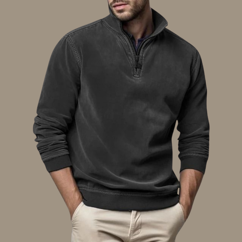 Herren Sweatshirt Lässiger Halbzip Pullover Sportlich - BerlinGlamour