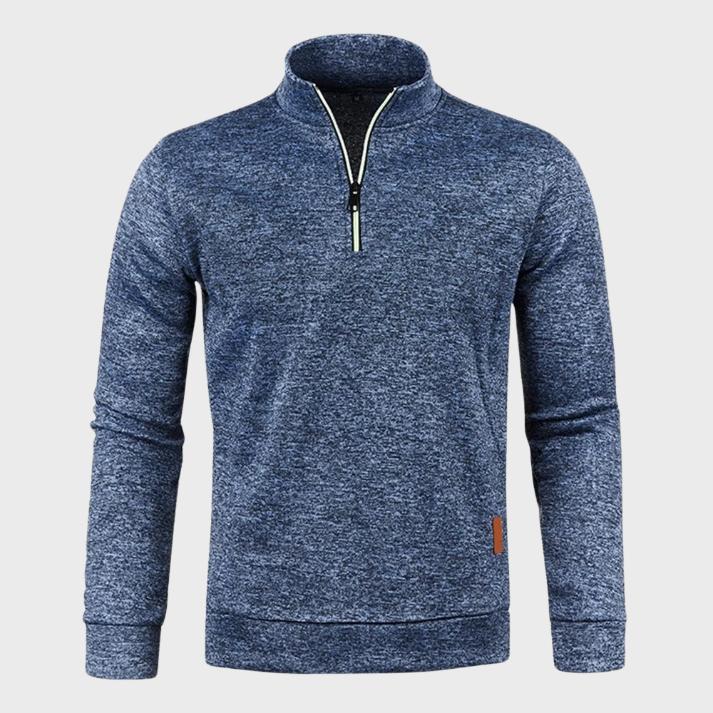 Herren Sweatshirt Langarm mit Viertelreißverschluss - BerlinGlamour