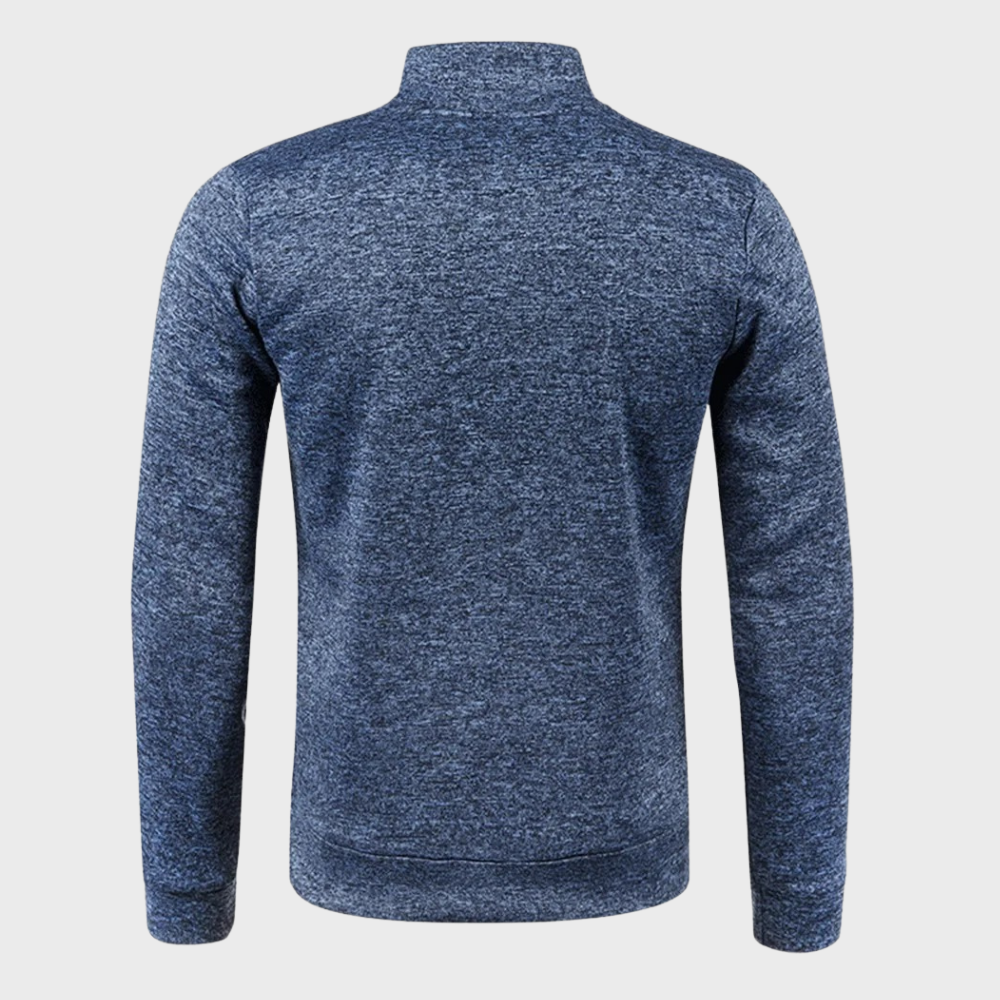 Sweatshirt mit Viertelreißverschluss - Herren lässiger Langarm-Pullover mit halbem Reißverschluss-Chaps Herrenmode