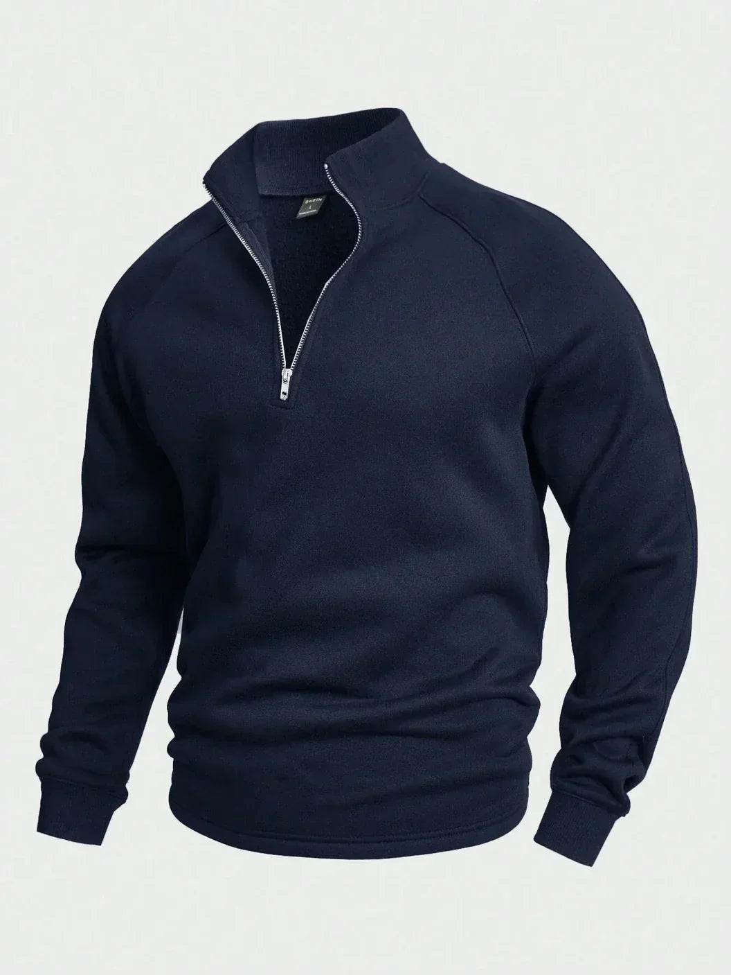 Sweatshirt mit Viertelreißverschluss – Lässiger, warmer Pullover mit halbem Reißverschluss für Männer-Königsblau-S-Chaps Herrenmode
