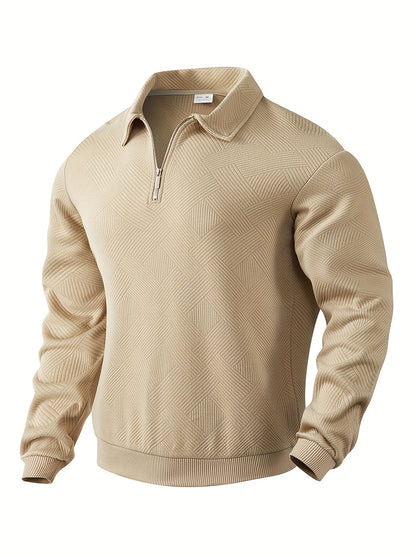 Herren Sweatshirt mit Viertelreißverschluss und Kragen - BerlinGlamour