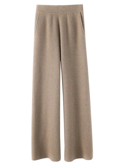 Elegante Frauenhose mit hoher Taille und weitem Bein