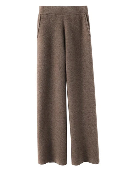 Elegante Frauenhose mit hoher Taille und weitem Bein