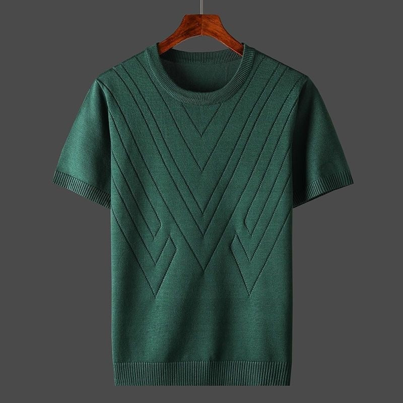 Herren T-Shirt aus Kaschmir Lockere Passform Rundhals - BerlinGlamour