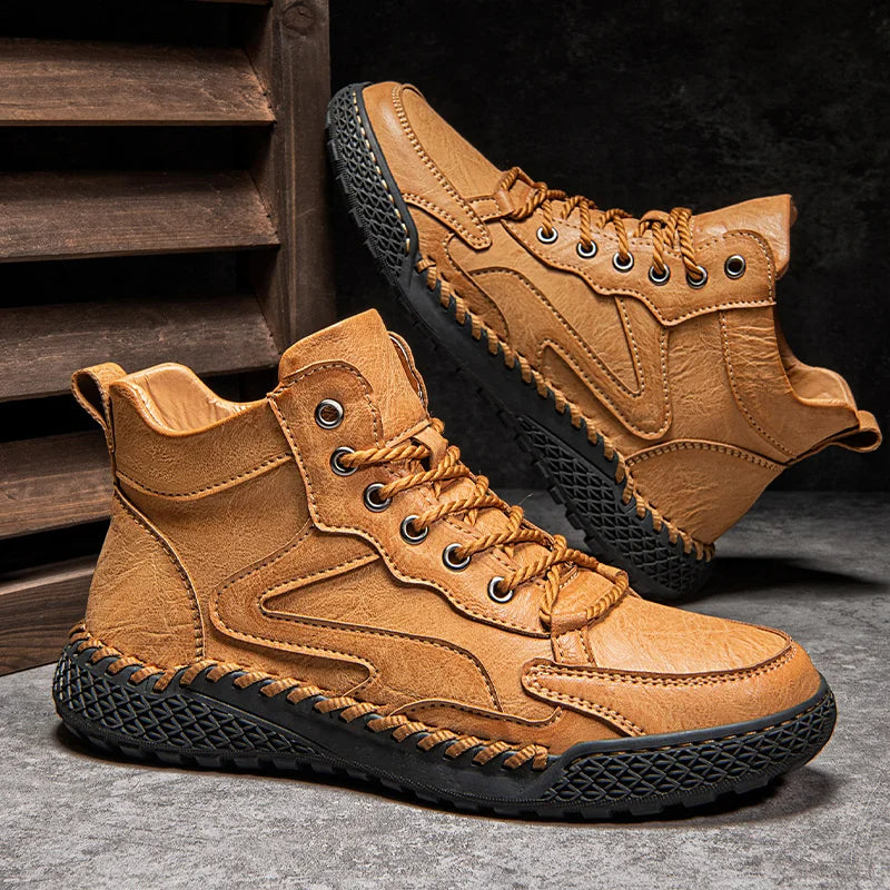 Leder Wanderstiefel Herren Robust Wasserfest - BerlinGlamour