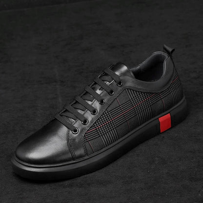 Leder Sneaker Herren Premium Qualität Schwarz