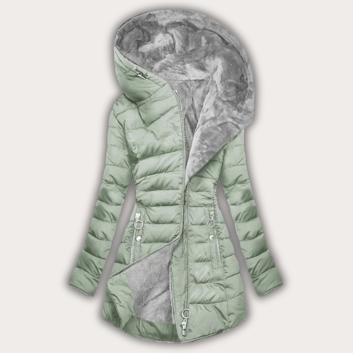Damen Daunenjacke Warm Fellkapuze Winter - BerlinGlamour