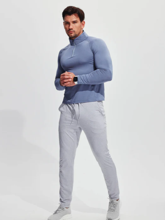 Herren Funktionsshirt Reißverschluss Atmungsaktiv