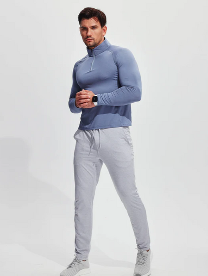 Herren Funktionsshirt Reißverschluss Atmungsaktiv