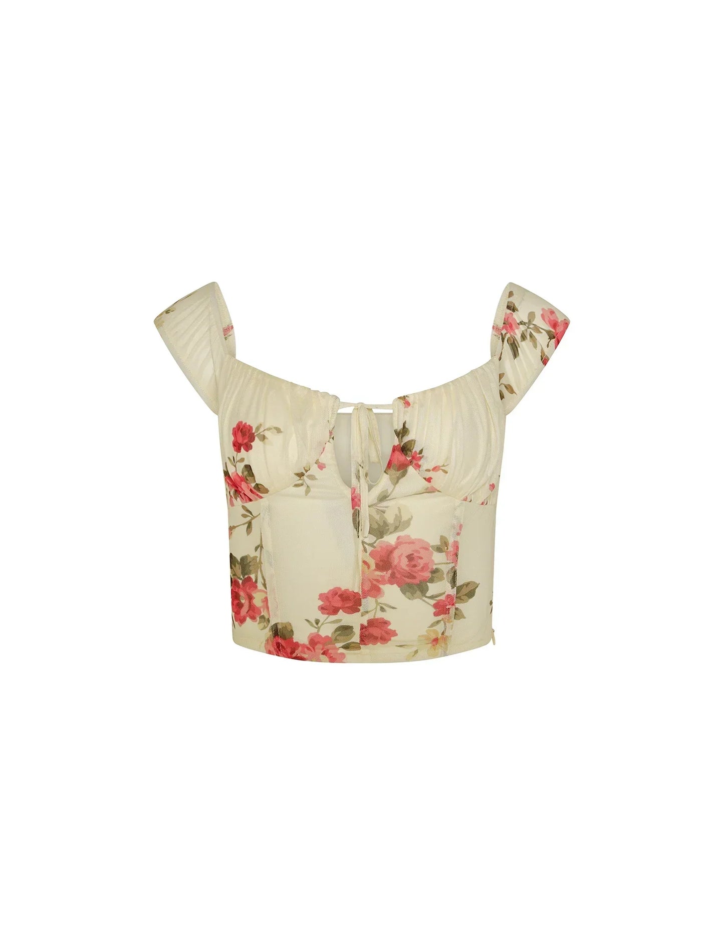 Sommer Top mit Ärmel und Wickelrock Blumenmuster